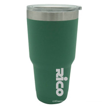 Viaje de acero inoxidable Auto vacío taza 30oz verde tan profesional como el Yeti